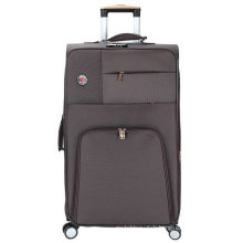 Soft Polyester 4 Wheels Built-in Trolley Luggage Case